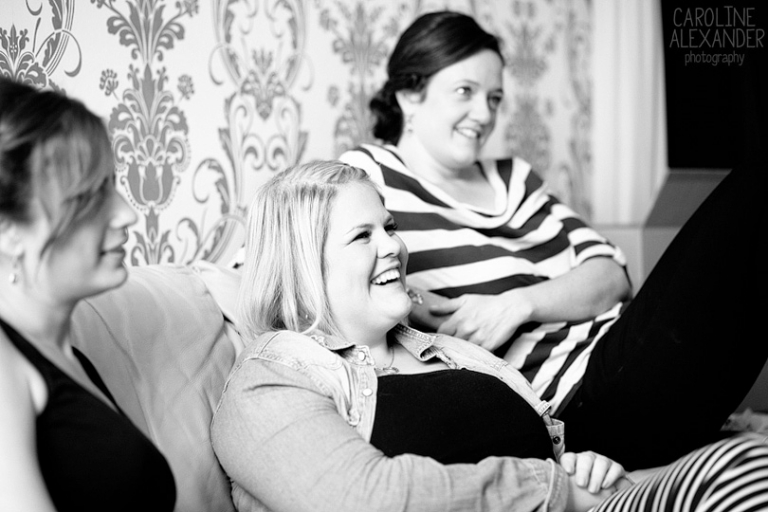 laughing bridesmaids