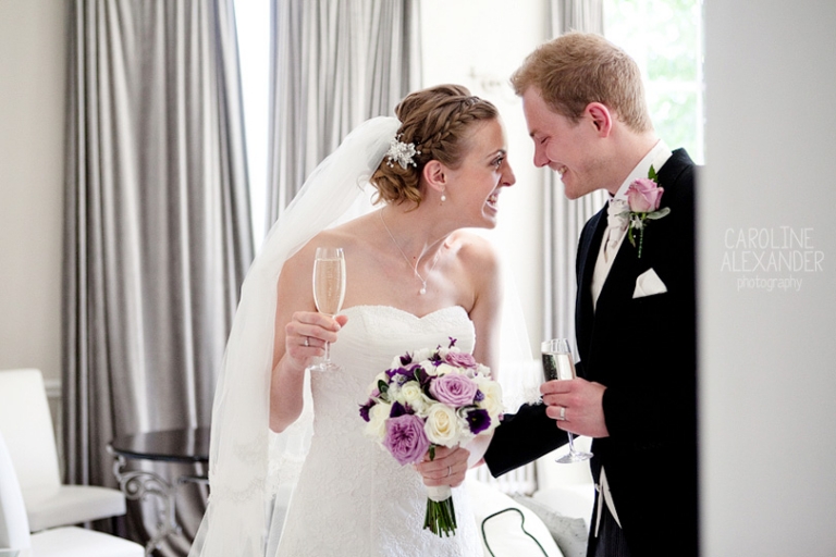 giggling post wedding ceremony