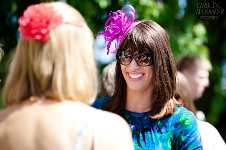 guest candid at wedding sunglasses
