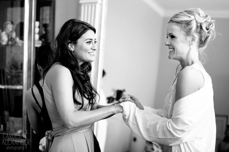 bride and bridesmaid