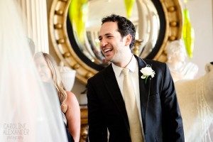 laughing groom