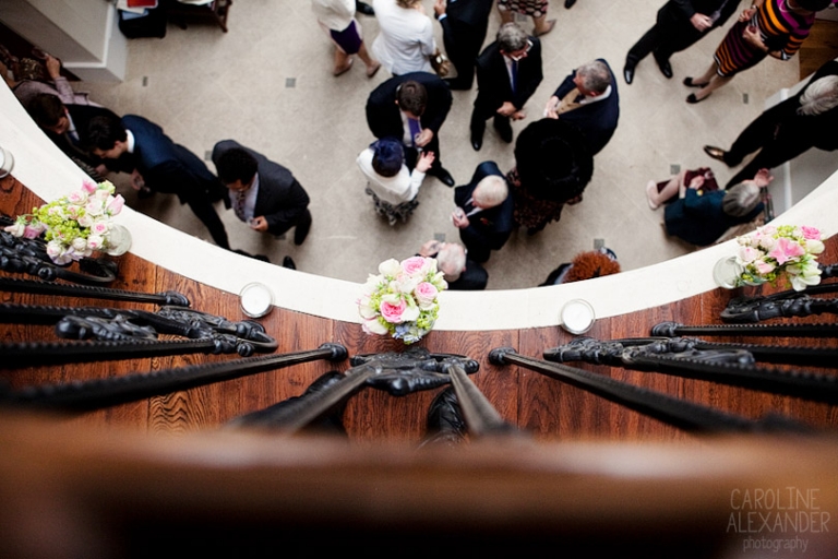Old Down Manor staircase flowers