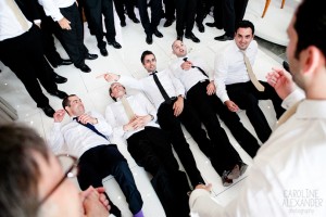 men dancing at Jewish wedding
