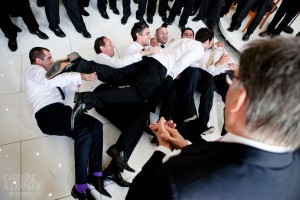 groom diving Jewish dancing