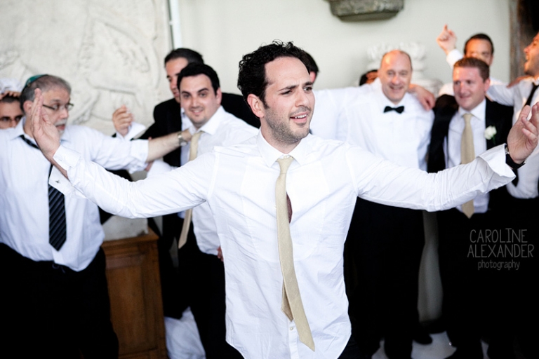 groom dancing at Aynhoe Park