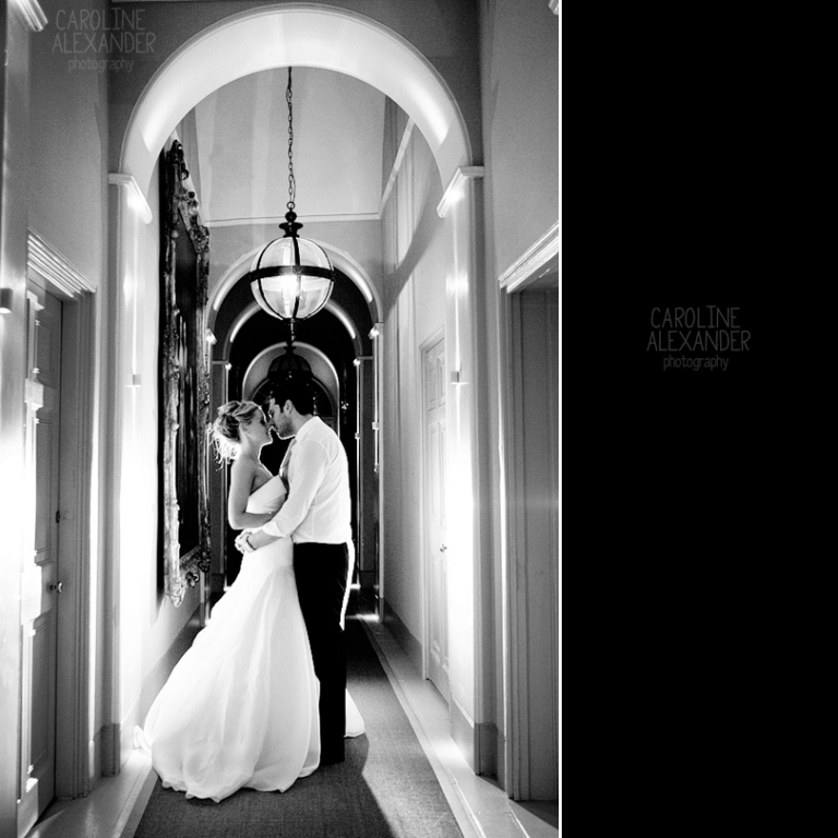 hallway couple portrait at Aynhoe Park
