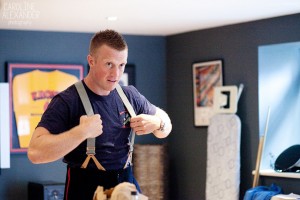 Barton House groom getting ready