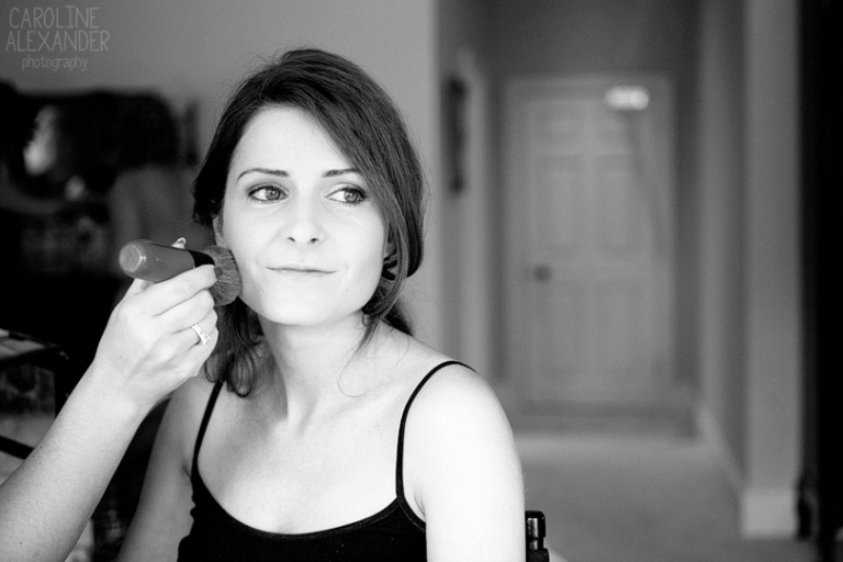 Barton House bride getting ready make up