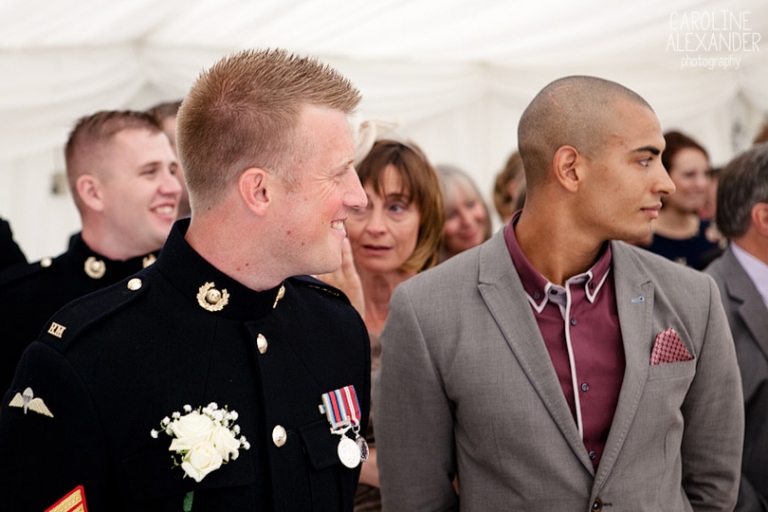groom waits for his bride at Barton House
