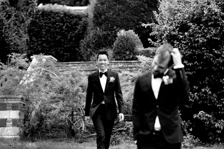 Berkeley Castle Wedding - same sex wedding first look