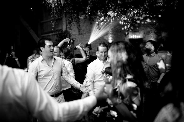 dancing guests at cripps stone barn