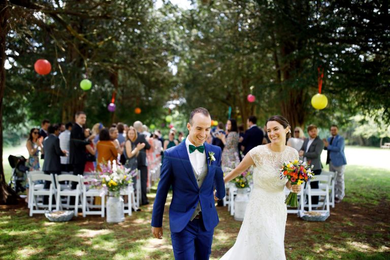 outside wedding at goldney hall