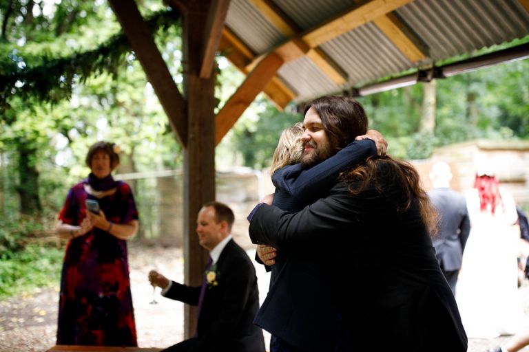 Groom hugs his Mum at Arnos vale wedding photos