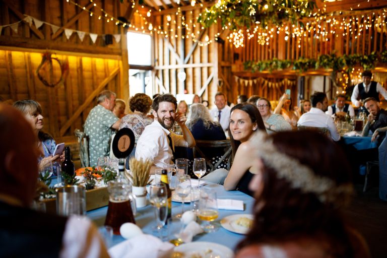 Guests inside The Over Barn