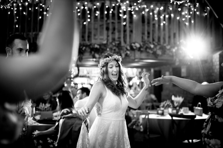 Bride dances to Mister Kanish at The Over Barn