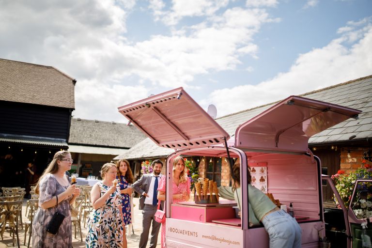 Booja-Booja vegan ice cream van at wedding in Gloucester