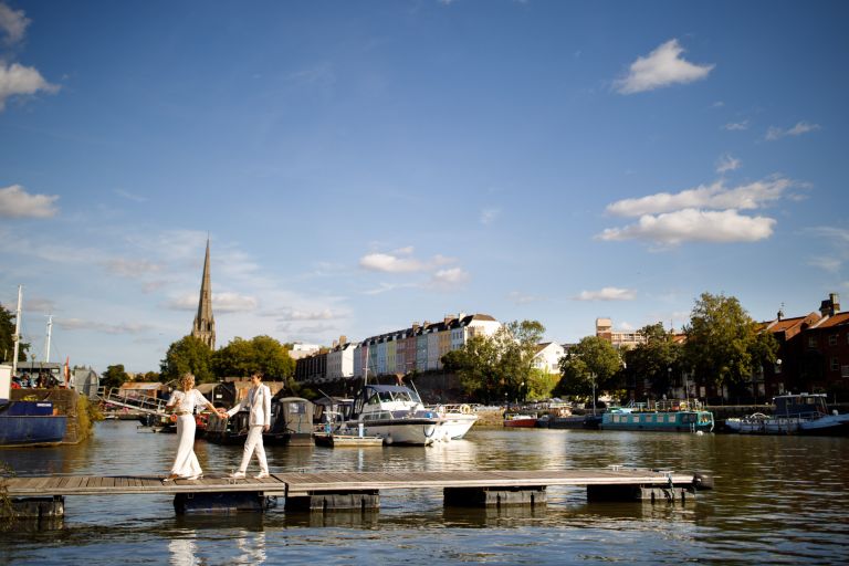 Central Bristol wedding photo in the floating harbour